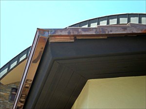Copper Gutter Corner Installation, Anaheim, CA